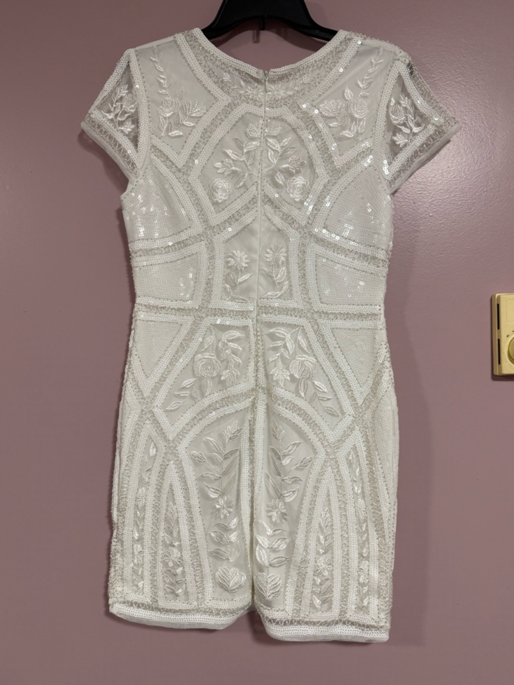 Lulu's White Embellished Floral Sequin Mini Dress - Picture 2 of 6